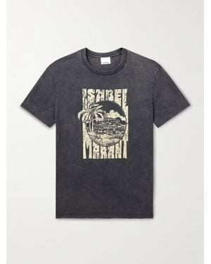 Isabel Marant Honore Printed Cotton-Jersey T-Shirt - Black