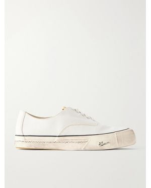 Visvim Logan Distressed Canvas Trainers - Natural