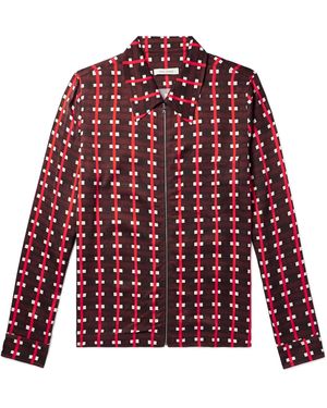 Wales Bonner Lubaina Himid Printed Jersey Zip-Up Shirt - Red