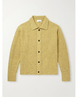 SAGE NATION Wiral Ribbed-Knit Wool Cardigan - Metallic