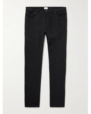 Sunspel Slim-Fit Cotton-Blend Twill Trousers - Black