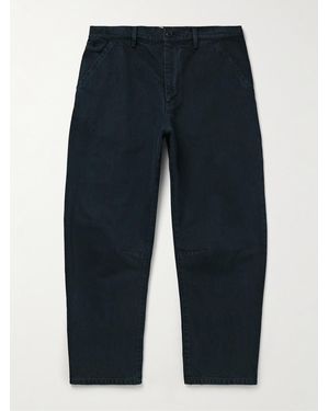 Nili Lotan Emir Straight-Leg Cotton-Blend Twill Trousers - Blue