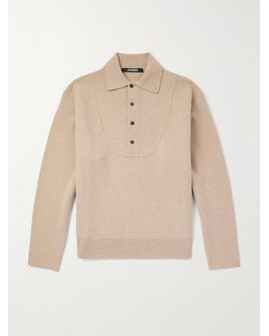 Jacquemus La Maille Vareuse Pallone Wool And Cashmere-blend Sweater - Natural