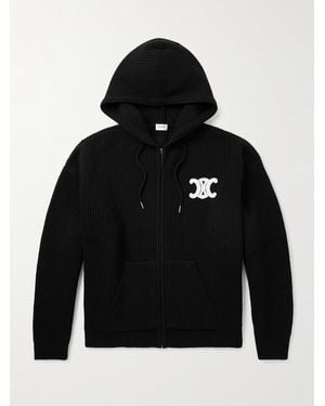 Celine Logo-Appliquéd Wool Jacket - Black
