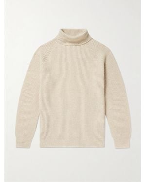 John Smedley Auckland Recycled-Cashmere And Wool-Blend Rollneck Jumper - Natural