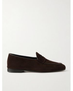Rubinacci Suede Penny Loafers - Schwarz