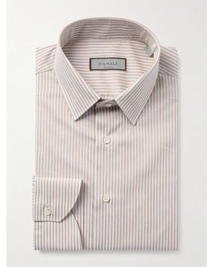 Canali Striped Cotton-poplin Shirt - Grey