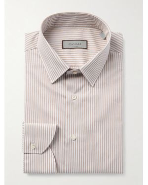 Canali Striped Cotton-poplin Shirt - Grey