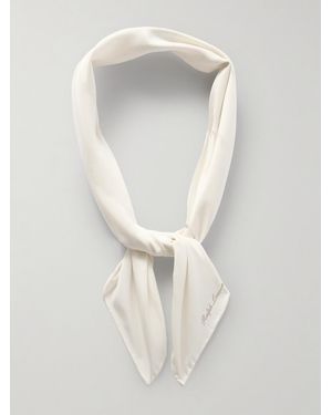 Ralph Lauren Logo-Print Silk Scarf - White