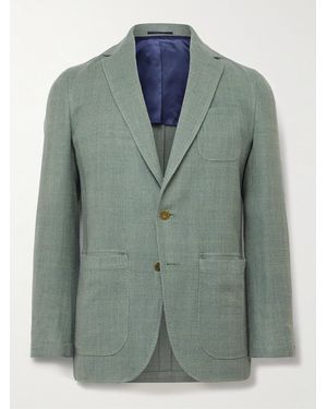 Sid Mashburn Ghost Slim-fit Unstructured Silk - Green