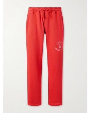 CHERRY LA Hollywood Straight-Leg Logo-Print Cotton-Jersey Joggers - Red