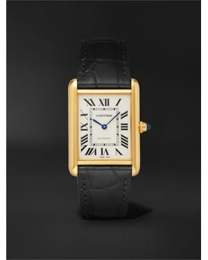Cartier Tank Louis Automatic 27.75Mm Large 18-Karat And Alligator Watch, Ref. No. Crwgta0357 - Black