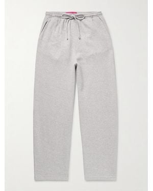 The Elder Statesman Daily Wide-leg Cotton And Cashmere-blend Jersey Joggers - White