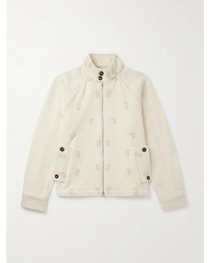 Kartik Research Embellished Wool Harrington Jacket - Natural