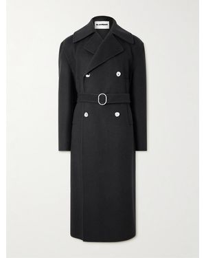 Jil Sander Double-Breasted Belted Double-Faced Cashmere Coat - Black