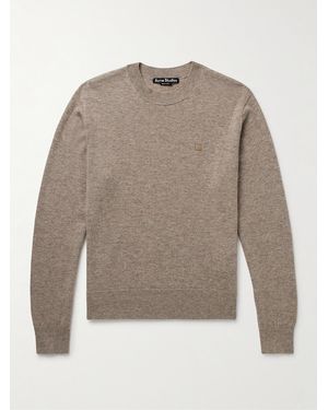 Acne Studios Kalas Logo-Appliquéd Wool And Yak-Blend Jumper - Grey