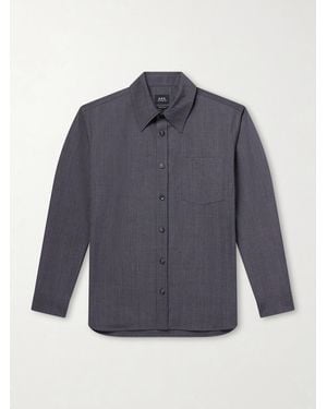 A.P.C. Malaury Recycled Poplin Shirt - Blue