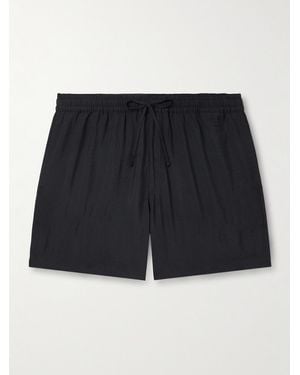 NN07 Ryder 5971 Straight-Leg Crinkled Tencel Modal-Blend Drawstring Shorts - Blue