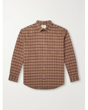 Portuguese Flannel Camila Oversized Checked Cotton-Flannel Shirt - Brown