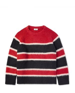 Celine Striped Cotton-Blend Sweater - Red