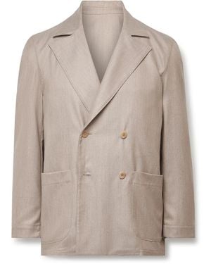 STÒFFA Double-Breasted Cashmere Suit Jacket - Natural