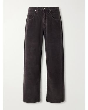 Agolde Fusion Straight-Leg Cotton-Corduroy Trousers - Black