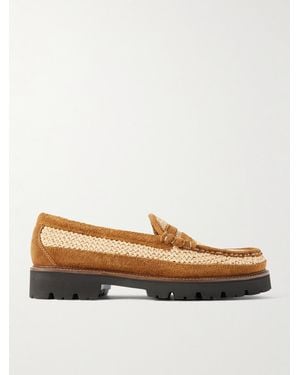 G.H. Bass & Co. Corridor Larson Weejuns Raffia And Suede Loafers - Brown