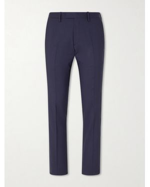 MR P. Slim-Leg Houndstooth Wool Suit Pants - Blue