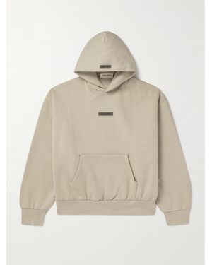 Fear Of God Oversized Logo-Appliquéd Cotton-Blend Jersey Hoodie - Natural