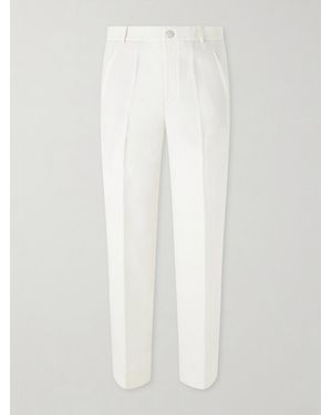 God's True Cashmere Straight-Leg Linen-Twill Trousers - White
