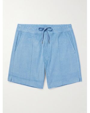Tom Ford Straight-Leg Cotton-Terry Shorts - Blue