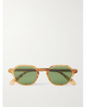 Garrett Leight Temescal Hexagon-Frame Acetate Sunglasses - Green