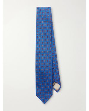Rubinacci 8Cm Printed Silk-Twill Tie - Blue