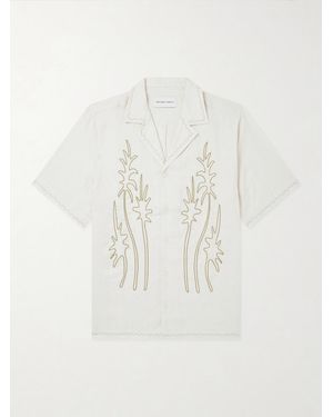 Frescobol Carioca Alves Embroidered Linen Shirt - White