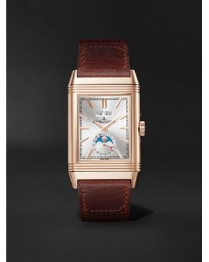 Jaeger-lecoultre Reverso Tribute Duoface Calendar 49.4Mm X 29.9Mm 18-Karat And Leather Watch, Ref. No Q3912530 - Black