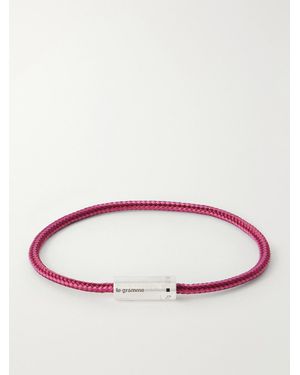Le Gramme 5G Sterling Woven Cord Bracelet - Red
