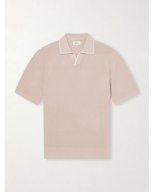 Hartford Open-Collar Cotton-Piqué Polo Shirt - White