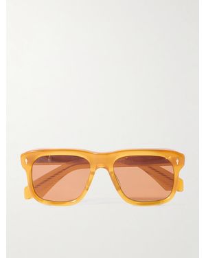 Jacques Marie Mage Yves D-Frame Acetate Sunglasses - Orange