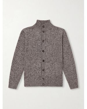 Slowear Turtleneck Virgin Wool Cardigan - Grey