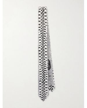 Tom Ford 6Cm Snake-Print Knitted Silk Neck Tie - White