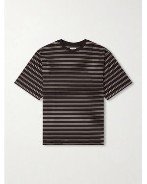 Kaptain Sunshine Striped Cotton-Jersey T-Shirt - Nero