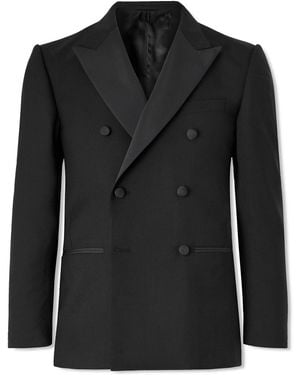 MR P. Double-Breasted Slim-Fit Satin-Trimmed Virgin Wool-Twill Tuxedo Jacket - Black