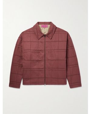 The Elder Statesman Checked Cotton-Blend Jacquard Jacket - Red