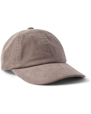Folk Cotton-corduroy Baseball Cap - Gray