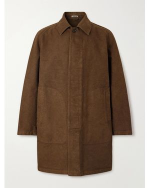 AURALEE Garment-Dyed Cotton-Twill Coat - Brown