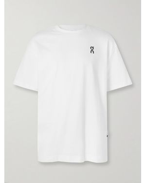 On Shoes Club Logo-Print Cott-Jersey T-Shirt - White