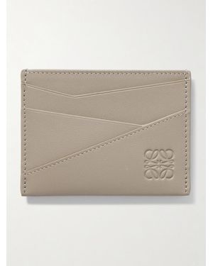 Loewe Puzzle Logo-Debossed Leather Cardholder - Natural