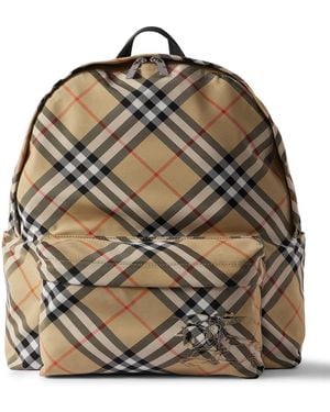 Burberry Checked Coated-Canvas Backpack - Gray