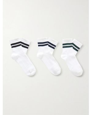 MR P. Three-Pack Cotton-Blend Socks - Natural
