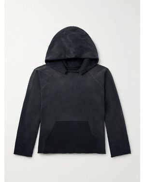 Les Tien Hoodie aus Baumwoll-Jersey in Distressed-Optik - Blau